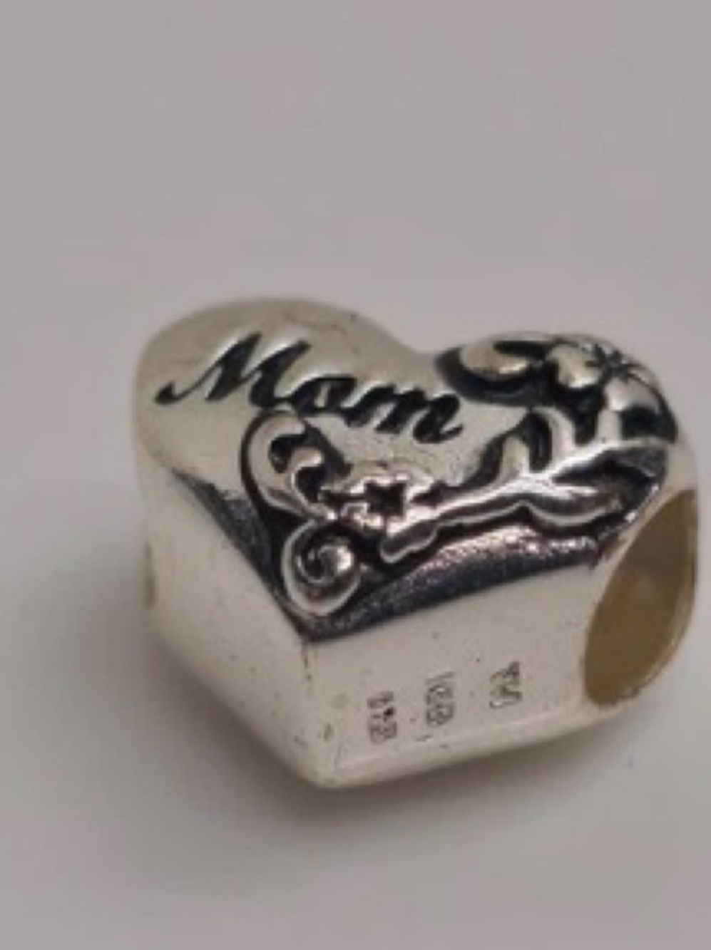 Mom Heart Flowers Charm Vintage 925 ale